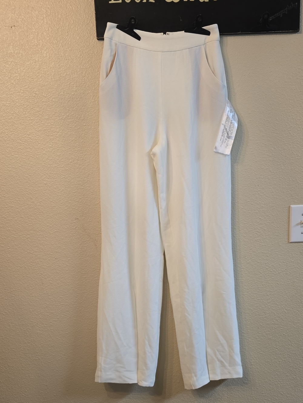 Dress the Population Ivory Straight-Leg Pants